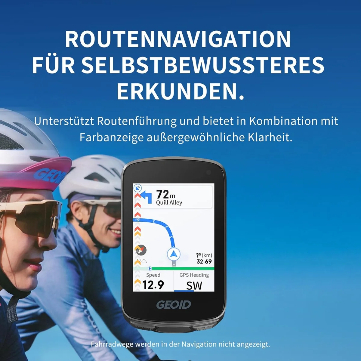 GEOID CC700 GPS-Fahrradcomputer mit 2,8-Zoll-Farbbildschirm