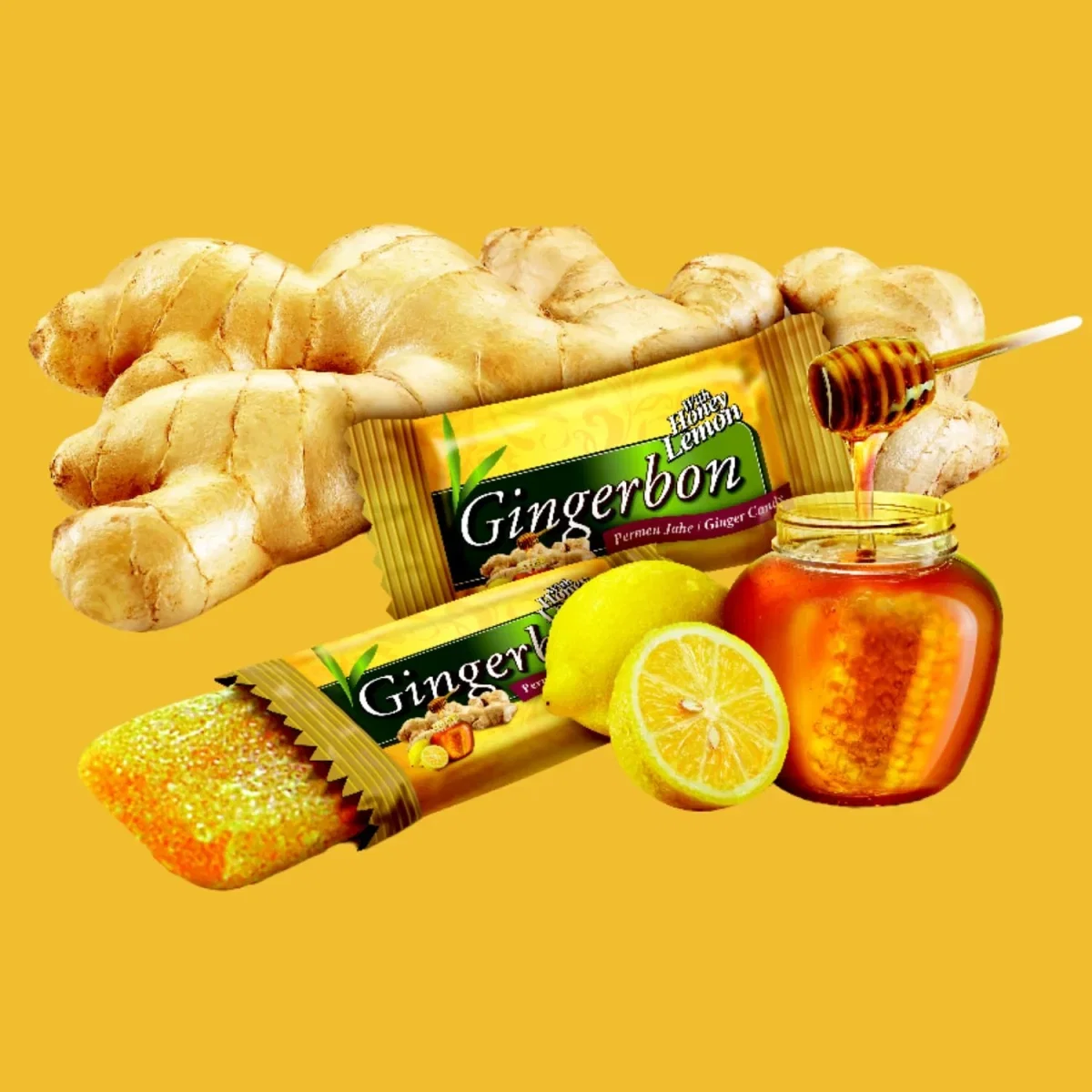 GINGERBON Ingwer Honig Zitrone Bonbons (125g)