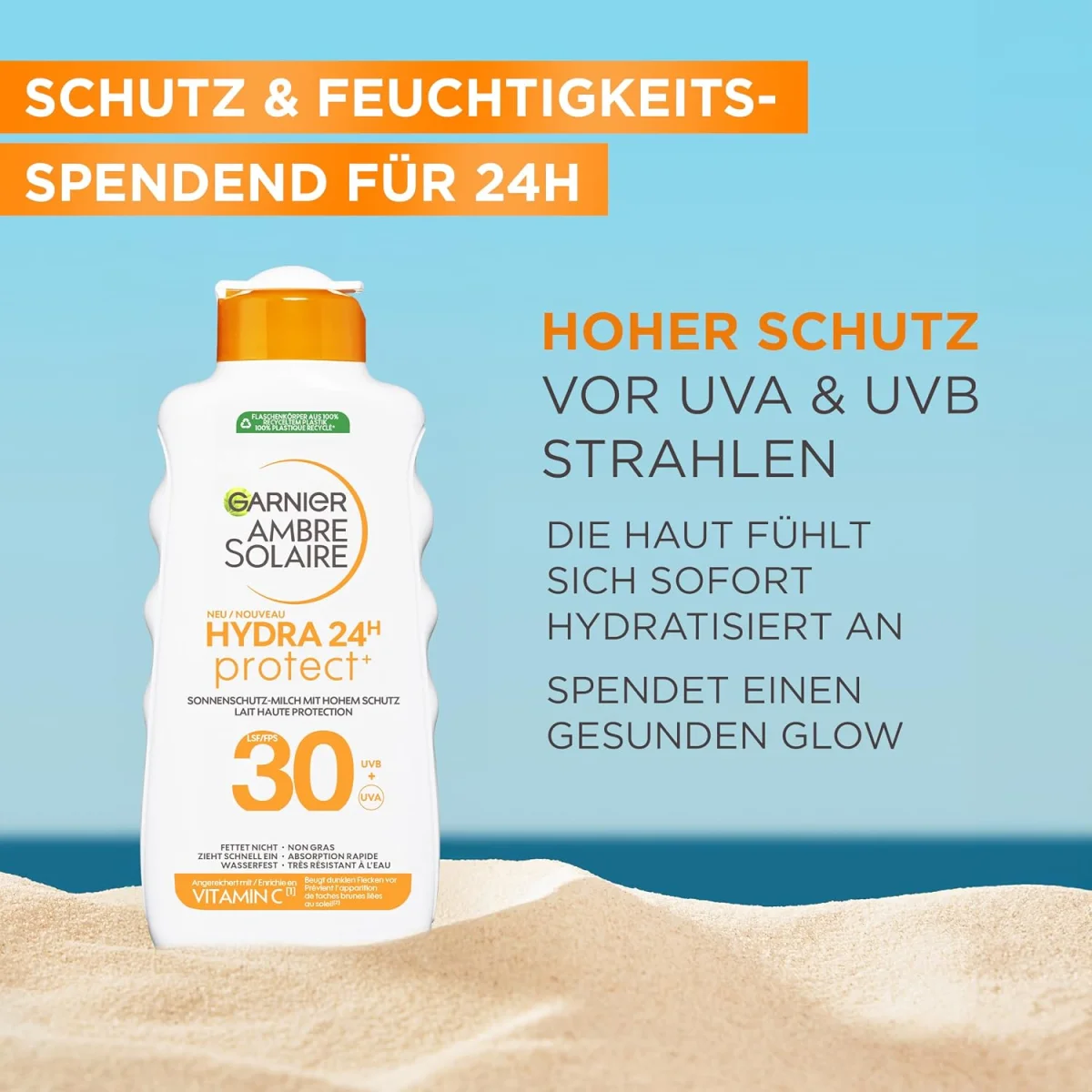 Garnier Hydra Protect+ 24h Sonnenmilch für Gesicht und Körper