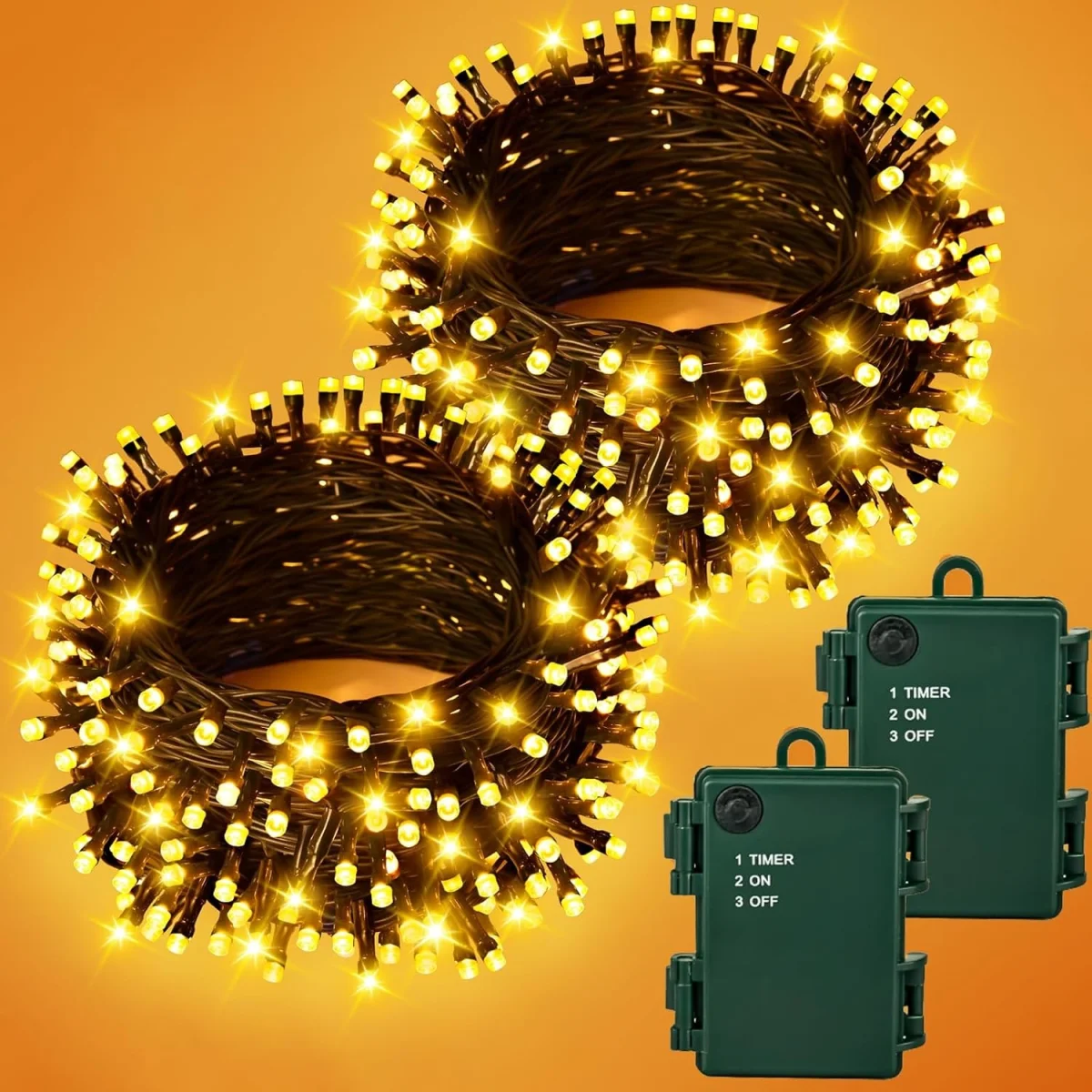 Gcstnn Lichterkette (2 Stück – 10M, 100LED Warmweiß, IP65)