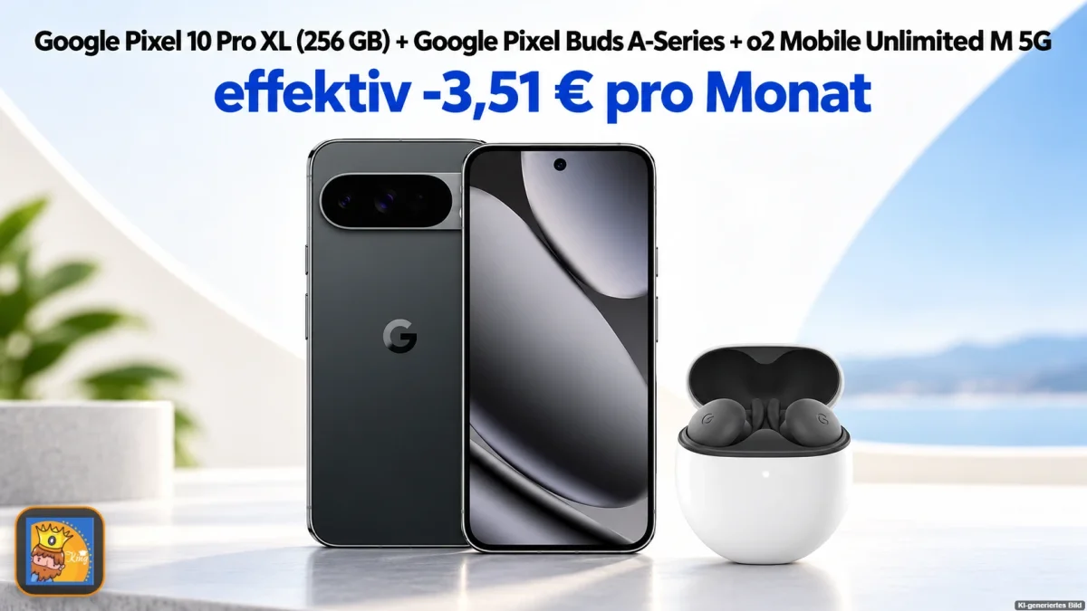 MediaMarkt Tarifwelt: Google Pixel 10 Pro XL (256 GB) + Google Pixel Buds A-Series + o2 Mobile Unlimited M 5G für 34,99 € / Monat + 64,94 € einmalig