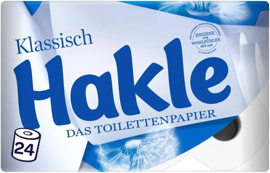 24er-Packung Hakle Klassisch 3-lagiges Toilettenpapier mit 150 Blatt je Rolle
