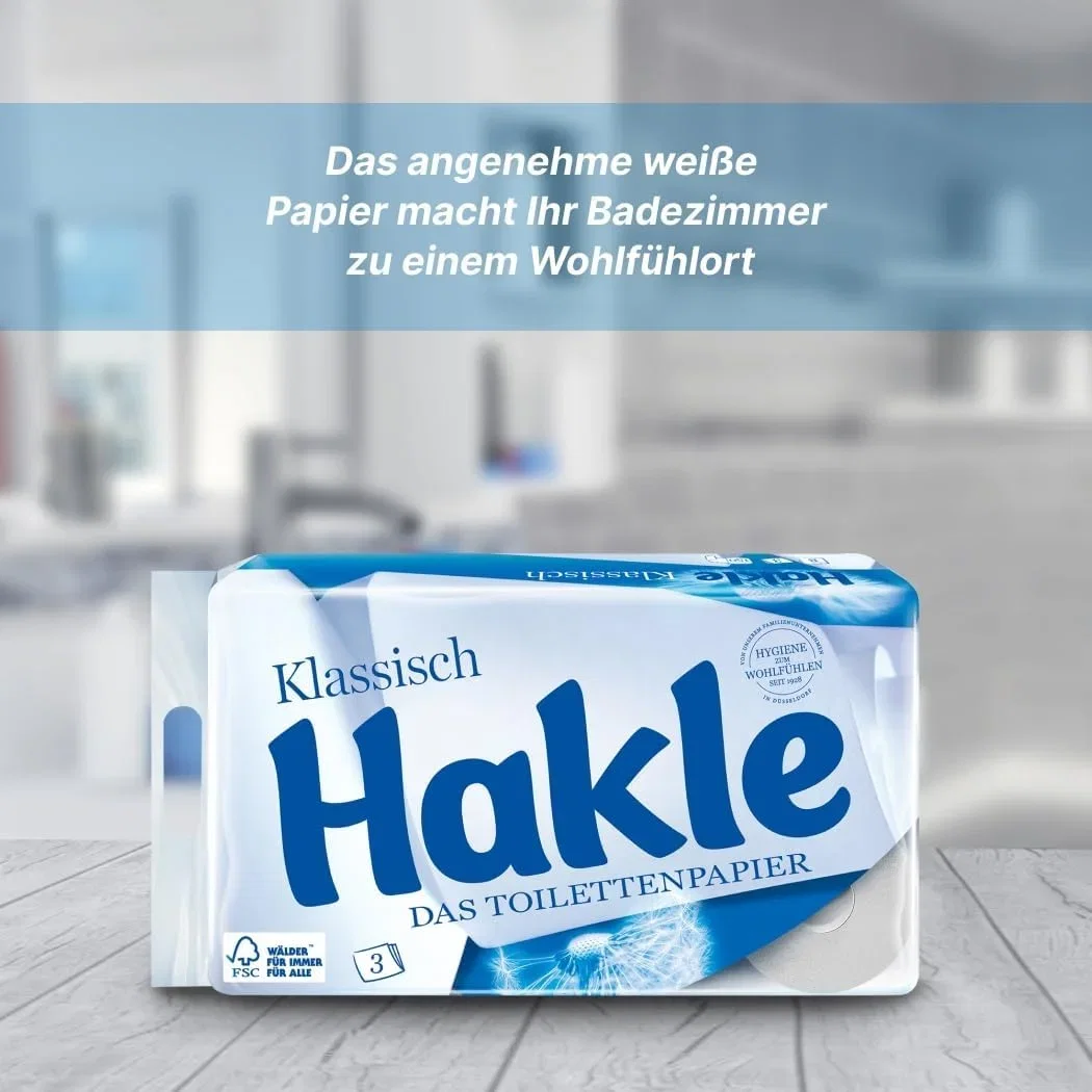 Hakle Klassisch 24 Rollen Toilettenpapier 3-lagig