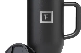 950-ml-Thermobecher mit Griff, Strohhalm und Deckel