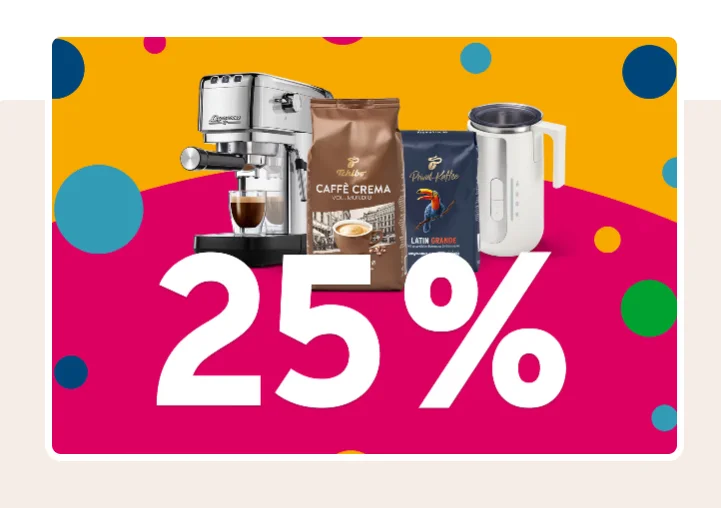 Tchibo: 25 % Rabatt auf Kaffee, Kaffeemaschinen & Zubehör