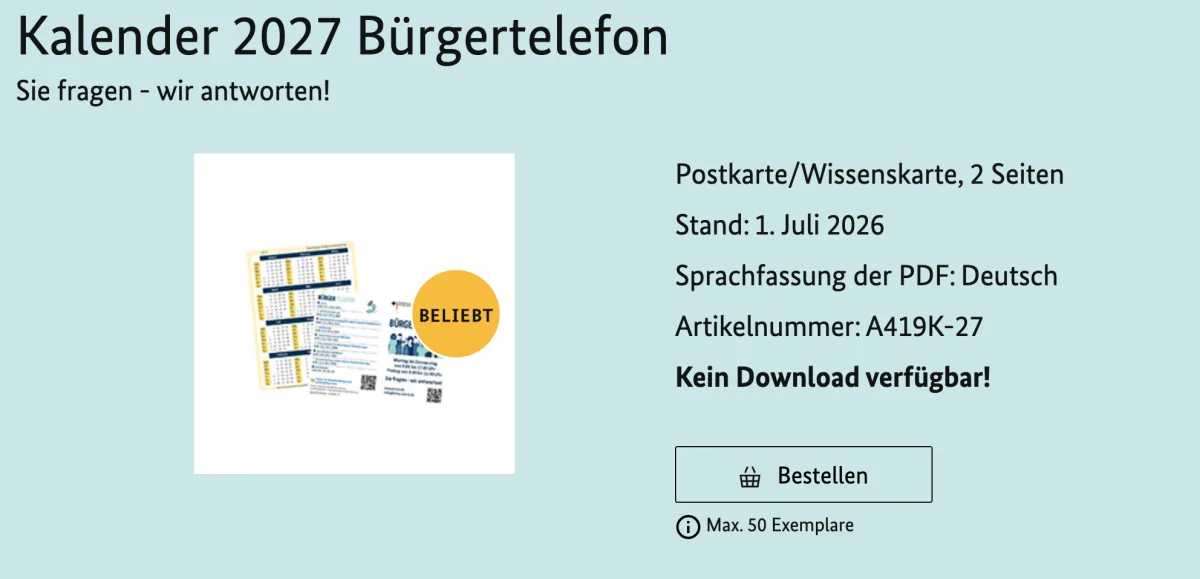 Taschenkalender 2027 kostenlos bestellen – bis zu 50 Exemplare gratis