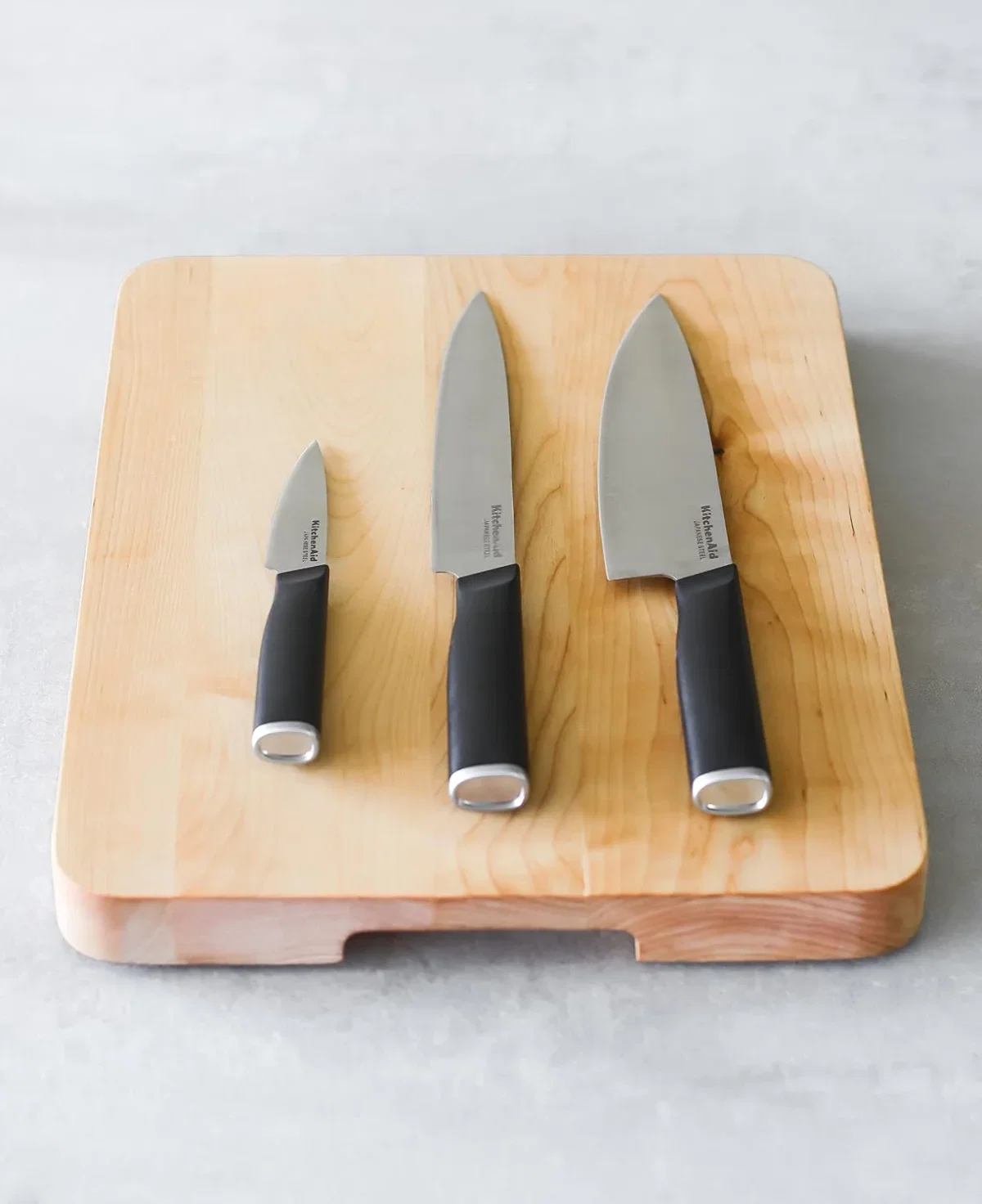 KitchenAid 3er Set japanische Messer (mit Klingenschutzhülle scharfe Küchenmesser)