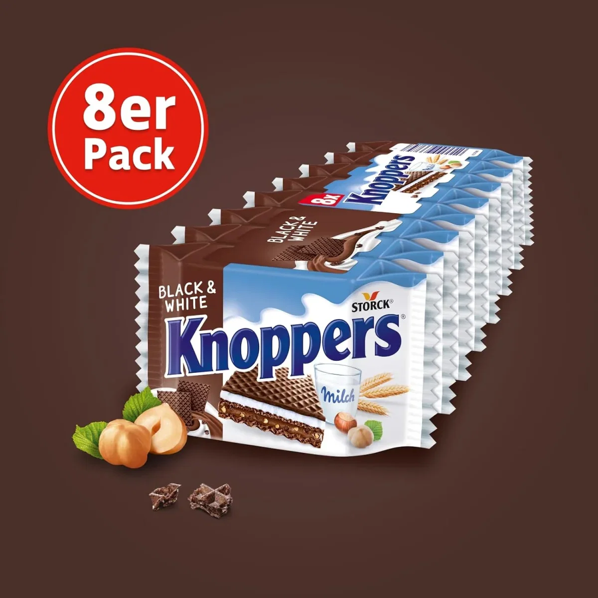 Knoppers Black and White (8x25g)