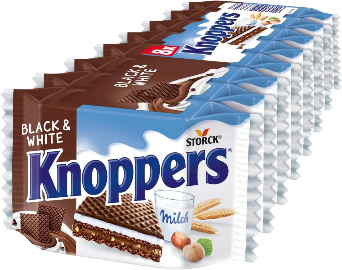 Knoppers Black and White Waffelschnitten mit Kakao im 200-g-Pack