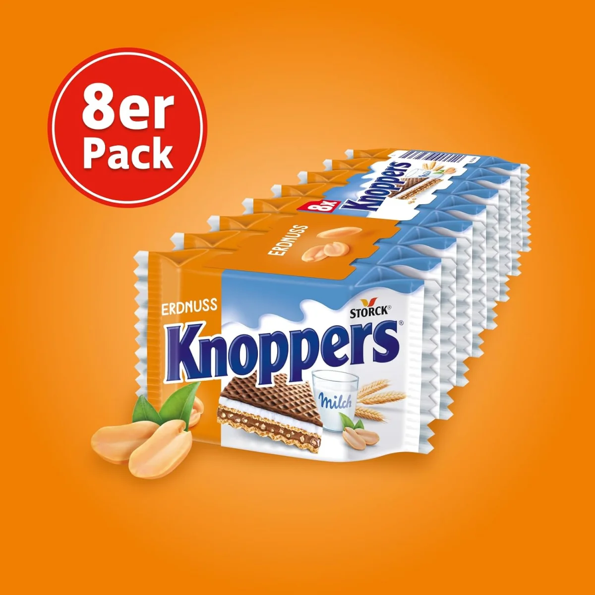 Knoppers Erdnuss Waffelschnitten  (8x25g)
