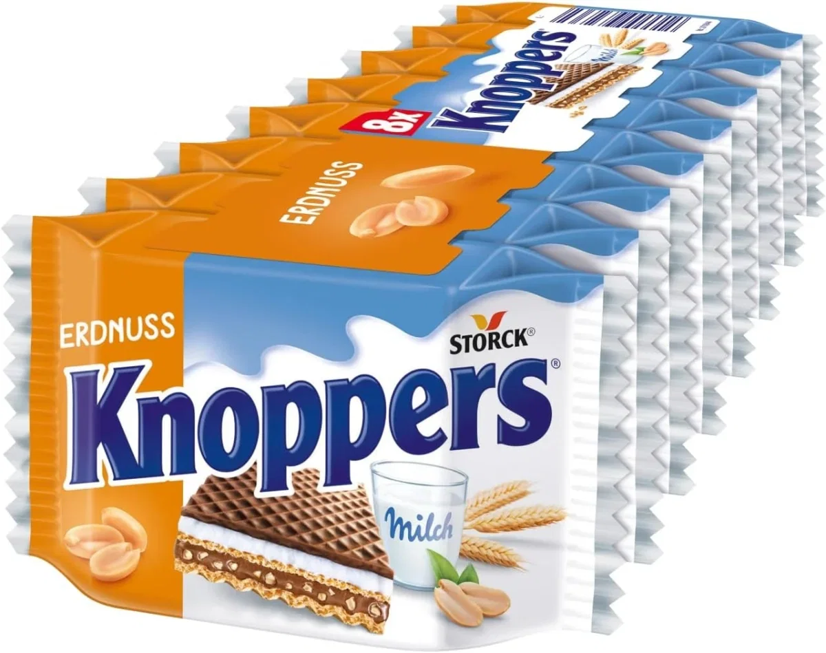 Knoppers Erdnuss Schnitte mit Erdnussstückchen und cremiger Füllung