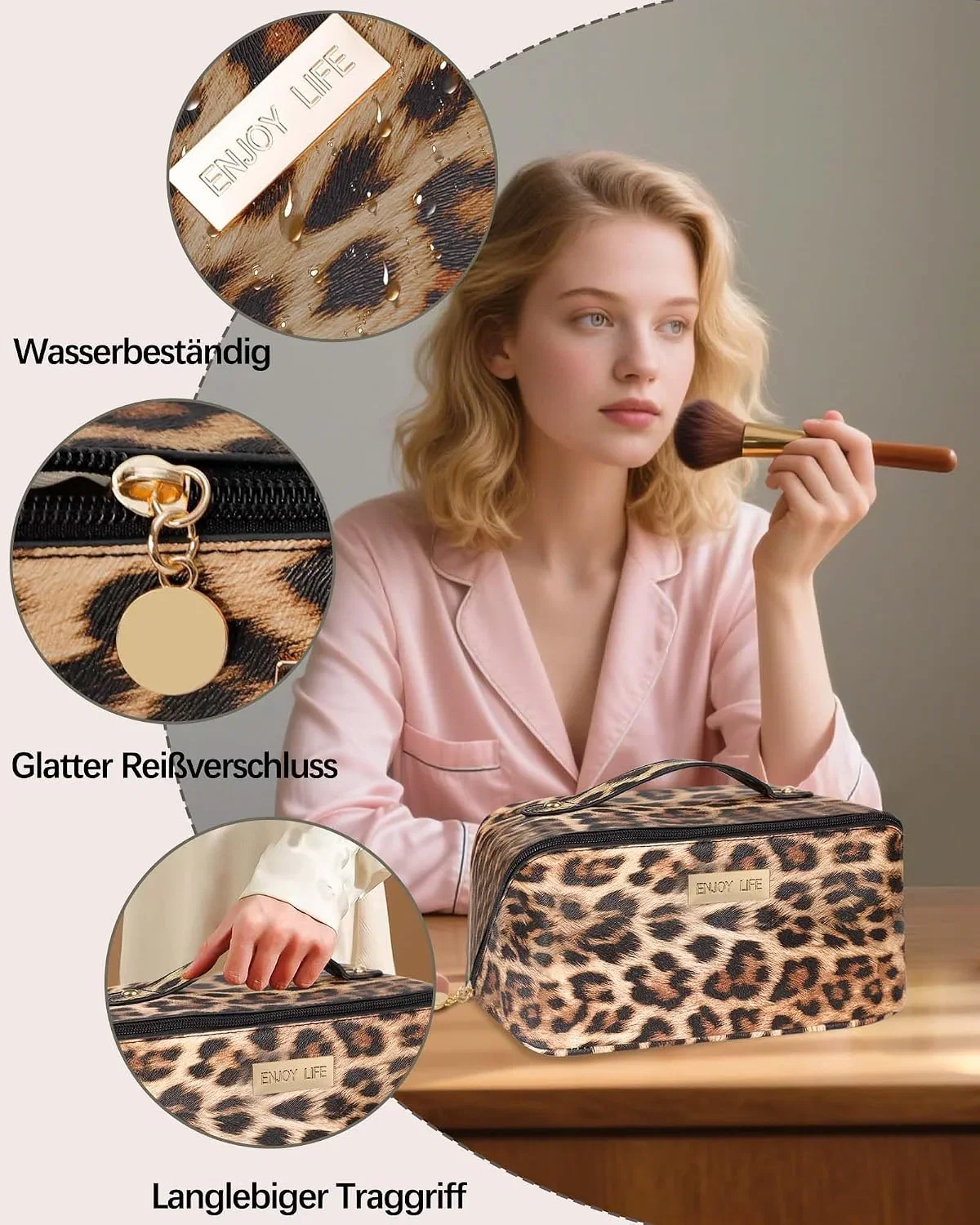 Kosmetiktasche Kulturtasche Damen Tragbare Reise Make Up Tasche