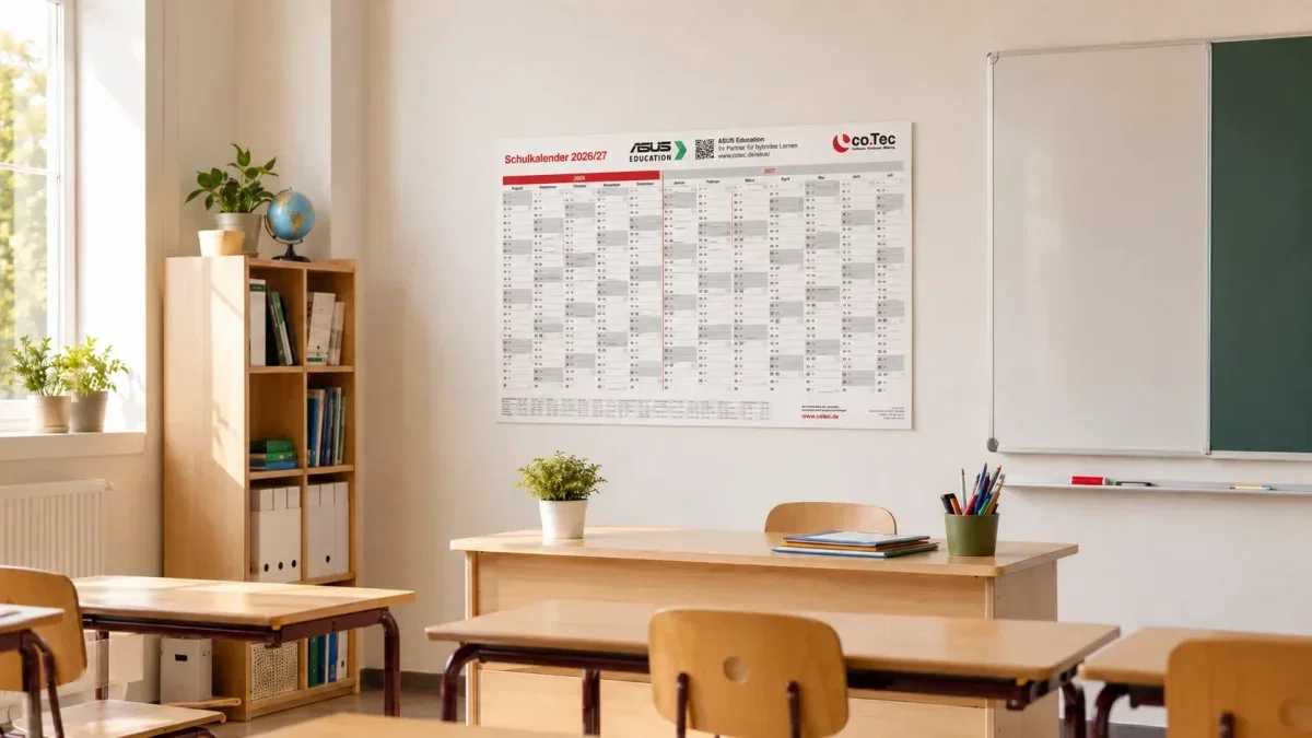 Kostenloser co.Tec Schulkalender 2026/27 – bis zu 5 Stück für Schulen