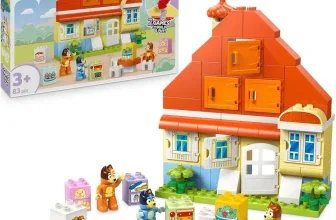 LEGO Duplo Blueys Familienhaus mit Memory-Spiel, Verpackung und aufgestelltes Modell mit Figuren
