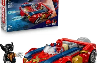 LEGO Marvel Spider-Man Car 76336 mit Venomisierter Wolverine Minifigur und rotem Spielzeugauto