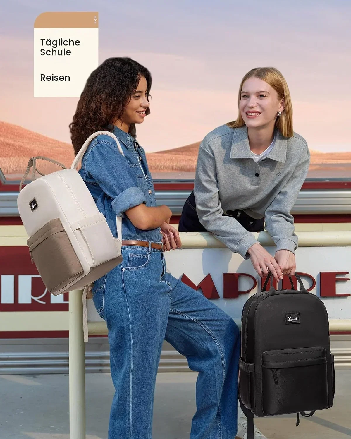 LOVEVOOK Rucksack Damen Groß 17.3 Zoll Laptop Schulrucksack