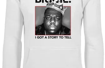 Weißer Herren Hoodie mit Biggie Smalls Grafik und Schriftzug I Got A Story To Tell
