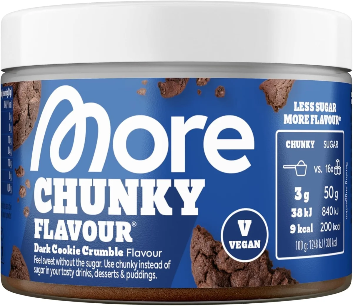 MORE Chunky Flavour Dark Cookie Crumble vegan (170g)