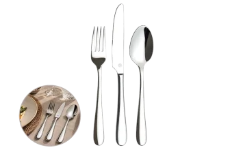 MasterChef Onyx Besteck-Set mit Messern, Gabeln und Löffeln für sechs Personen