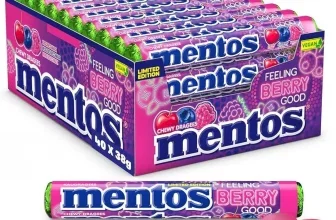 Mentos Feeling Berry Good Limited Edition, 40er Karton mit einzelnen Rollen und Kaugummis