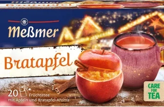 Meßmer Bratapfel Früchtetee Dose mit 20 Beuteln, Zimtstangen und Teebecher