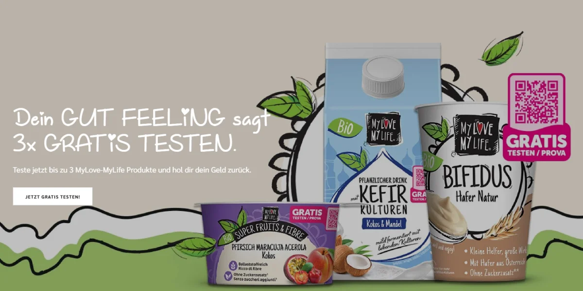 MyLove-MyLife Cashback – 3 vegane Produkte für bis zu 8,37 € gratis