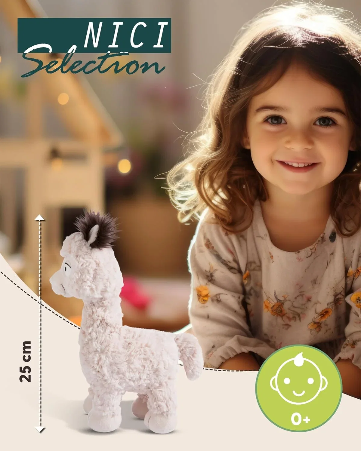 NICI Kuscheltier Alpaka Elli 25cm