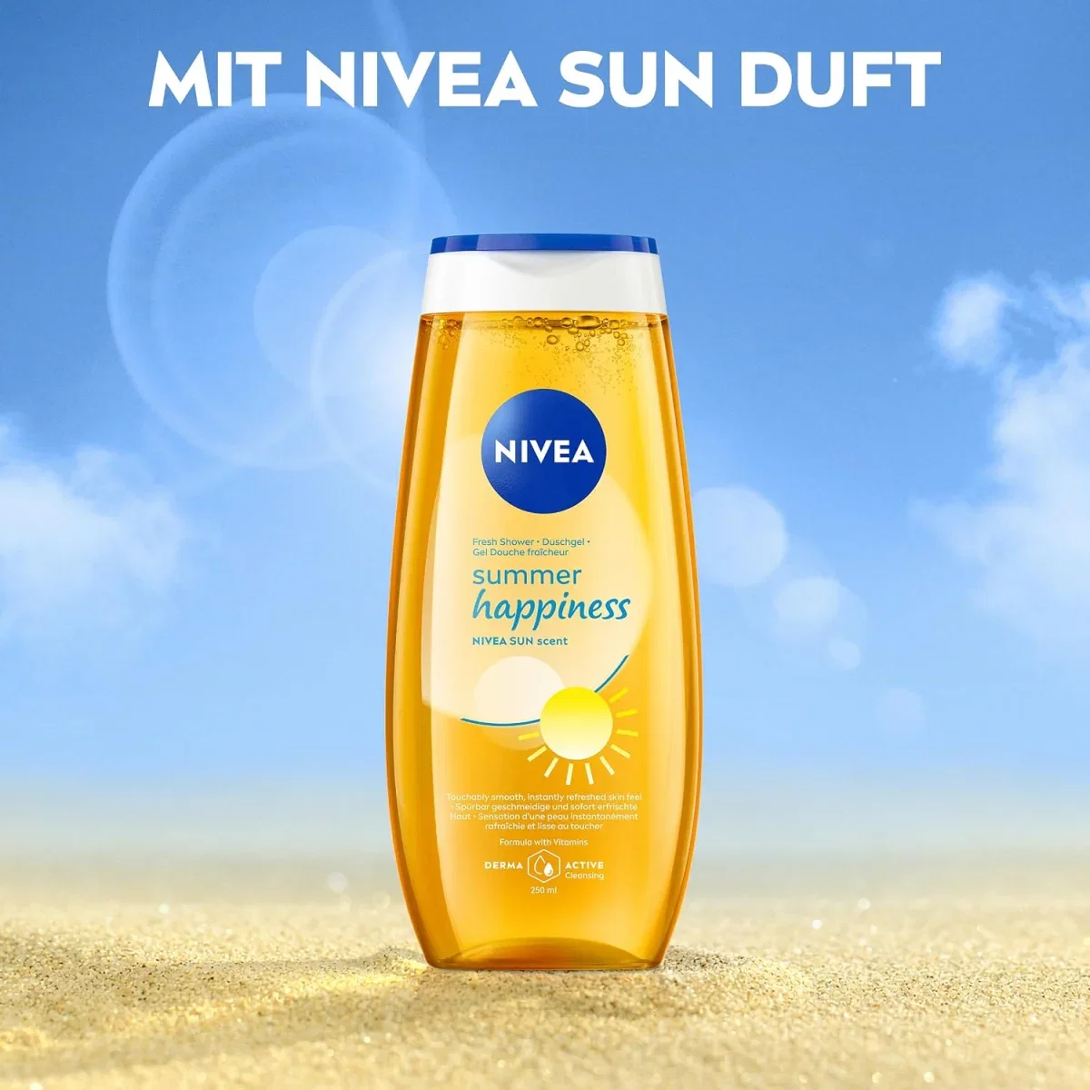 NIVEA Summer Happiness Duschgel pH-hautneutrale Pflegedusche (250ml)