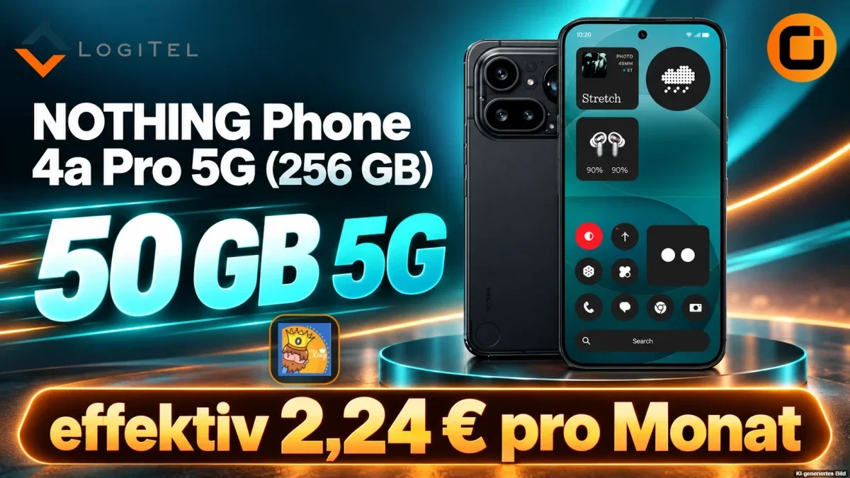 Logitel: NOTHING Phone 4a Pro 5G (256 GB) + otelo Allnet-flat Classic 50 GB 5G für 19,99 € / Monat + 243,99 € einmalig