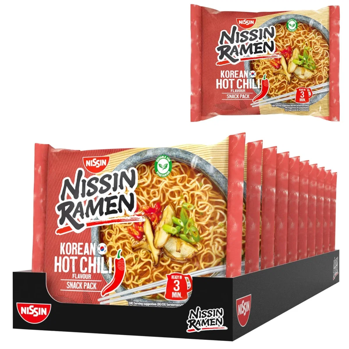 Nissin Ramen – Korean Hot Chili Instant-Nudeln (10×65.2g)