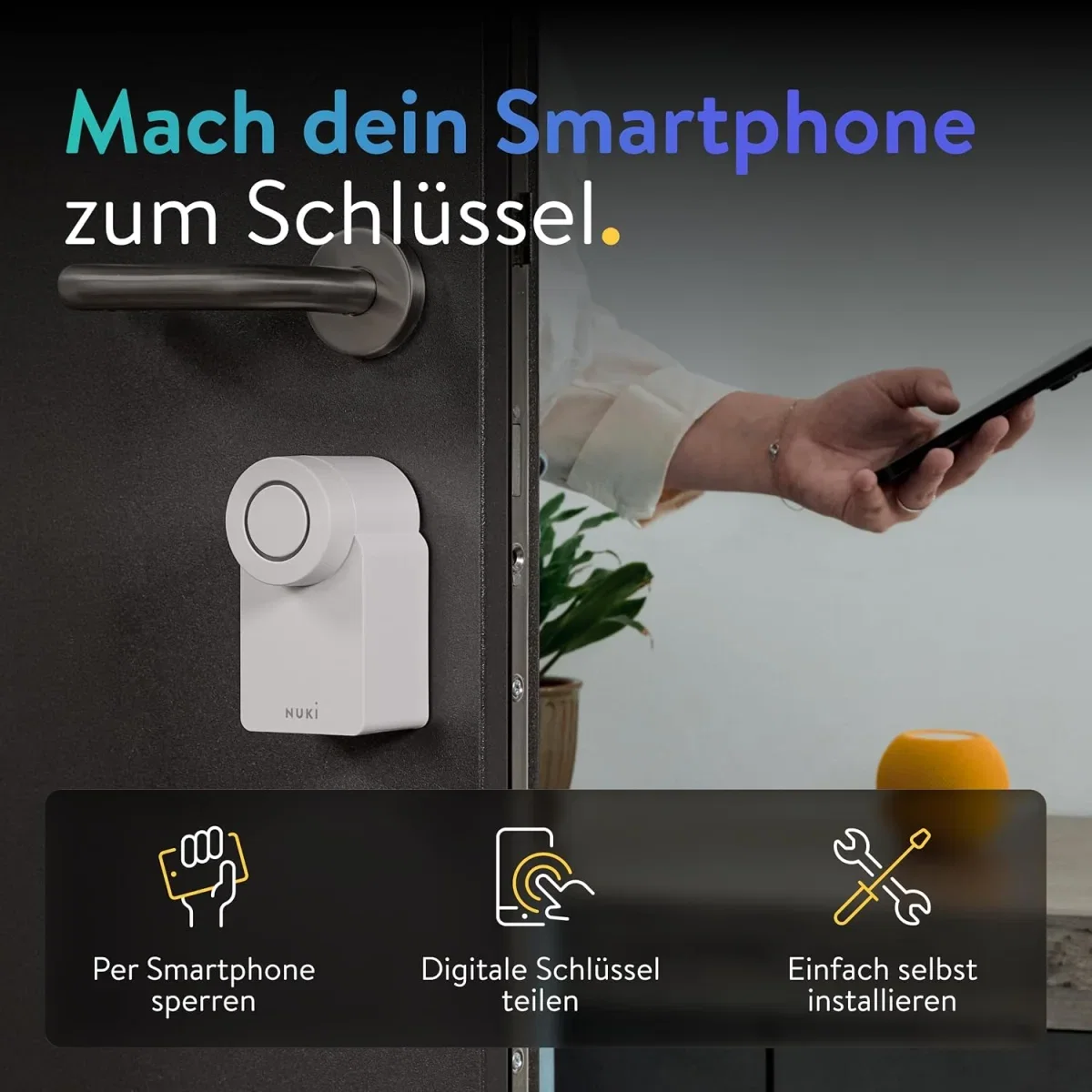 Nuki Smart Lock Go (2025) mit Bluetooth WLAN & Matter elektronisches Türschloss