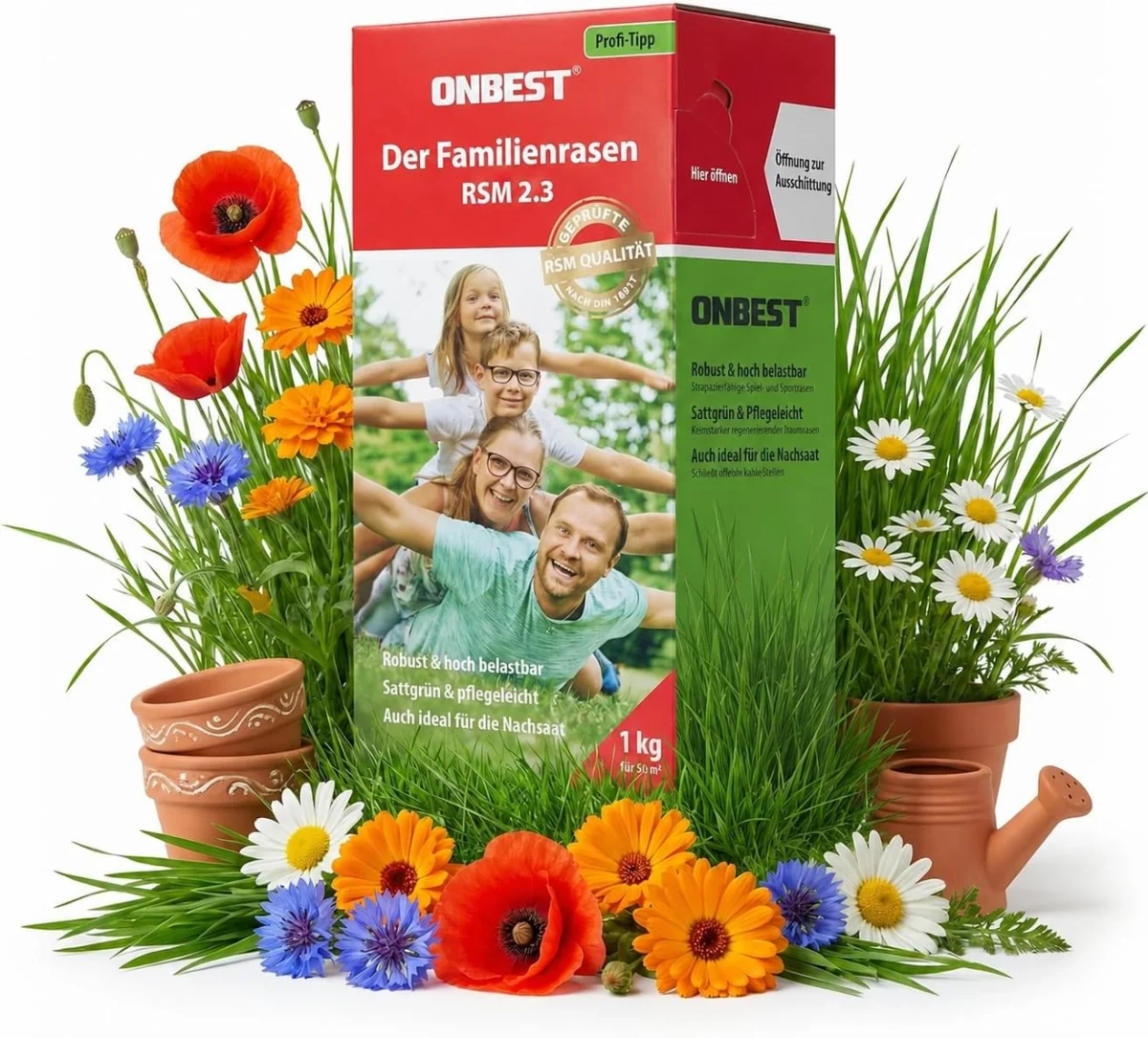 ONBEST Rasensamen RSM 2.3 – Sport- & Spielrasen (1kg)