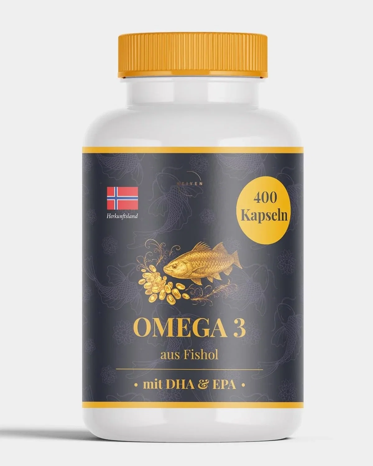 Omega 3 Hochdosiertes Fischöl – 400 Softgel Kapseln (1230mg pro Tagesdosis)