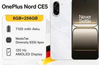 OnePlus Nord CE5 5G Smartphone, weiß, mit Spezifikationen und Versandhinweis