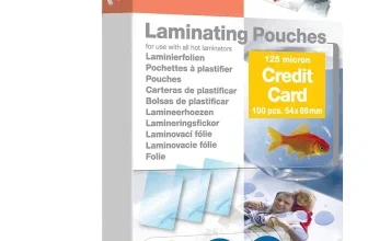 Peach Laminierfolien Kreditkarte in der Verpackung mit Laminiergerät und Goldfisch-Motiv