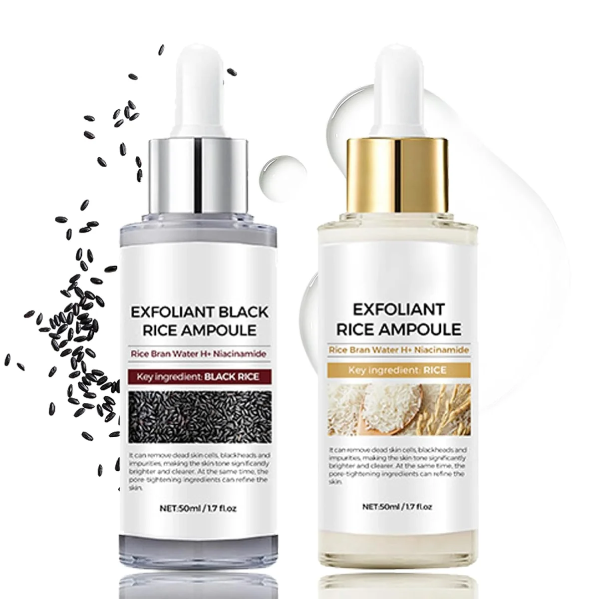 Peel Shot Glow Rice Ampoule Duo Weißer & Schwarzer Reis Gesichtspeeling