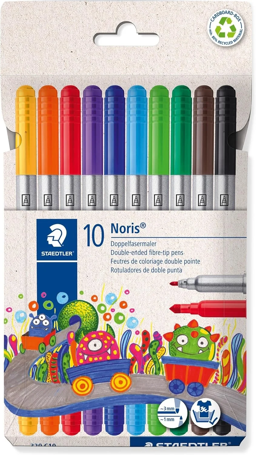 STAEDTLER Noris 320 Doppelfasermaler (10er Set 1,0 & 3,0 mm)