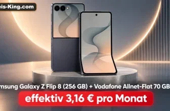 Samsung Galaxy Z Flip 8 mit Vodafone Flatrate-Angebot und Preisangabe