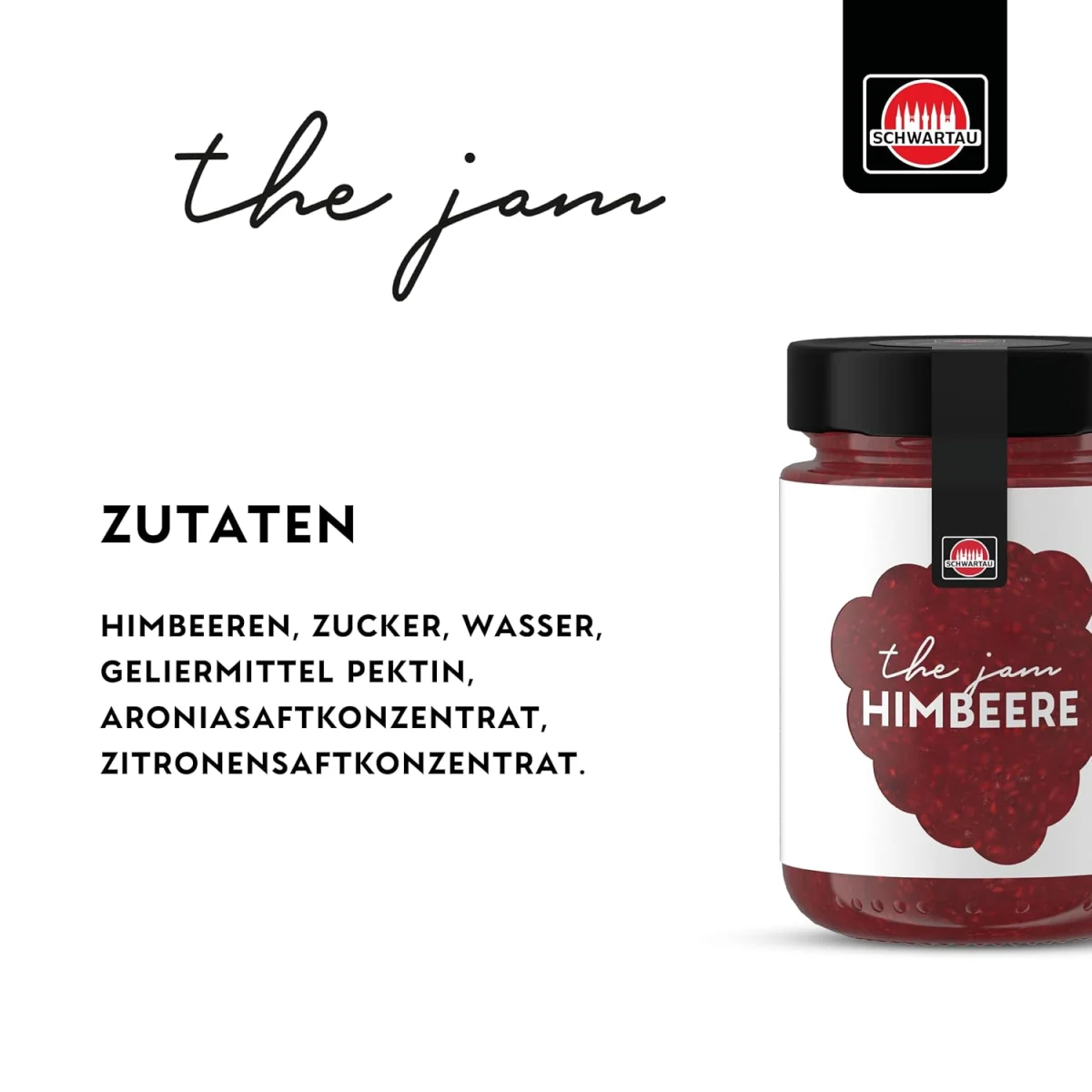 Schwartau The Jam Himbeere Premium Konfitüre mit 60% Fruchtanteil