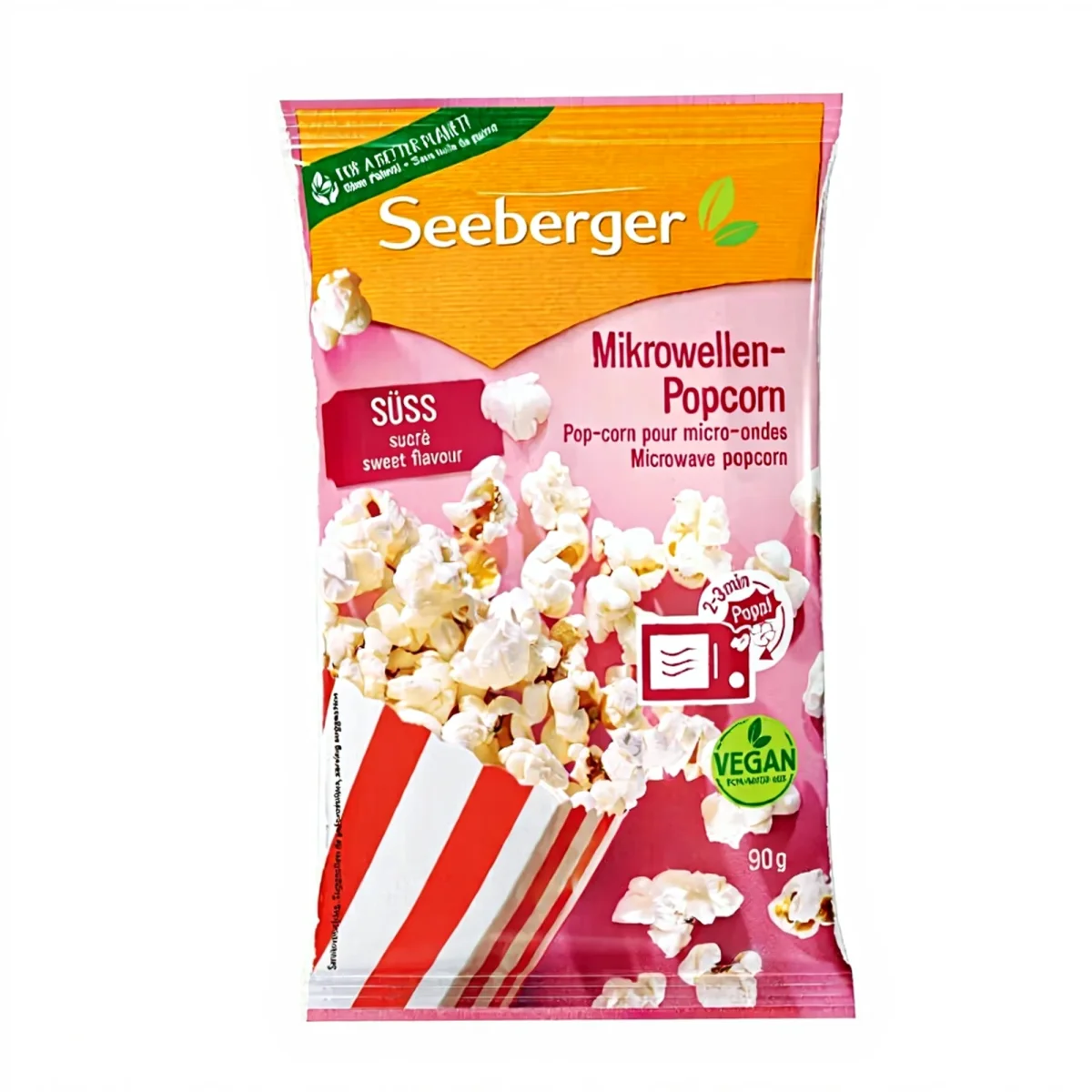 3x Seeberger Mikrowellen-Popcorn Süß