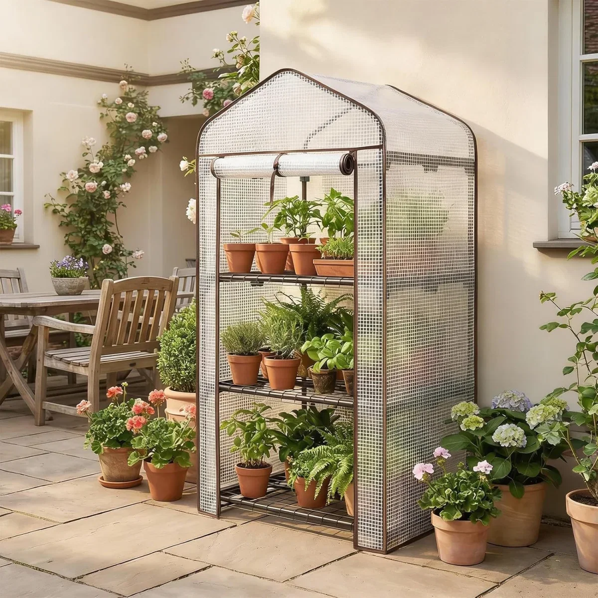 Sekey Mini Tomatengewächshaus 3 Etagen (Gewächshaus klein Balkon)