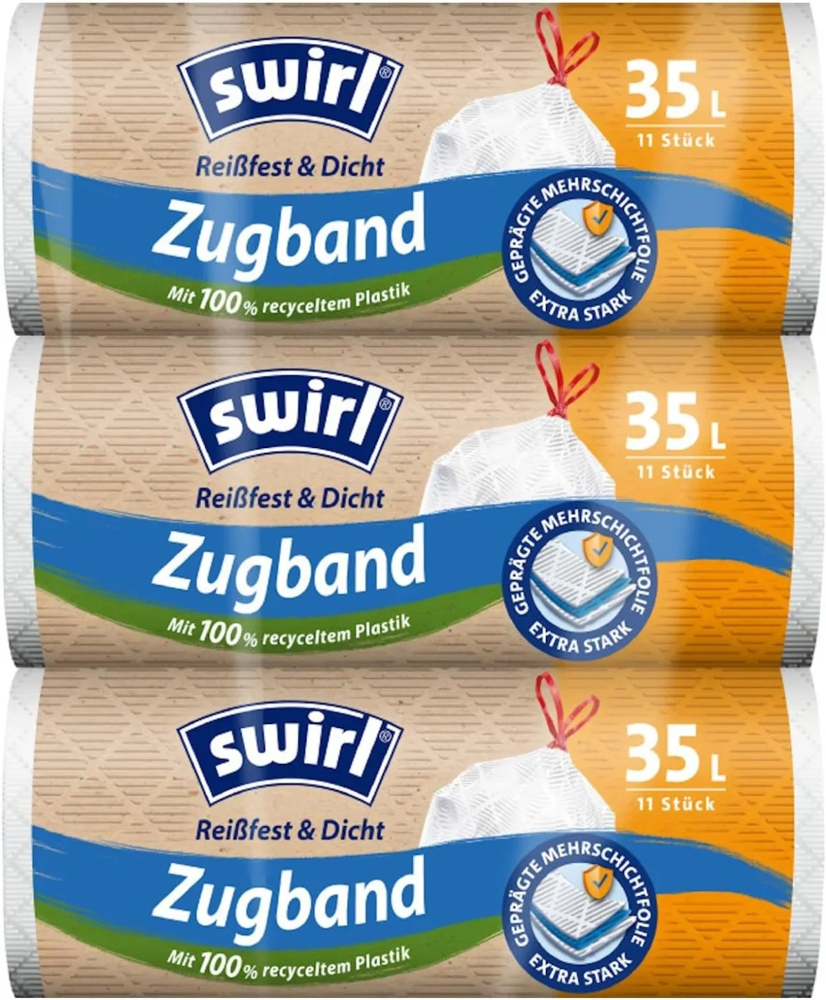 Swirl Reißfest & Dicht Müllbeutel 35l (3x11x35L)
