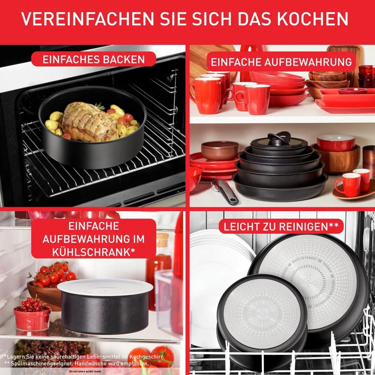 Tefal Ingenio Unlimited On Pfannenset abnehmbarer Griff 3-teilig