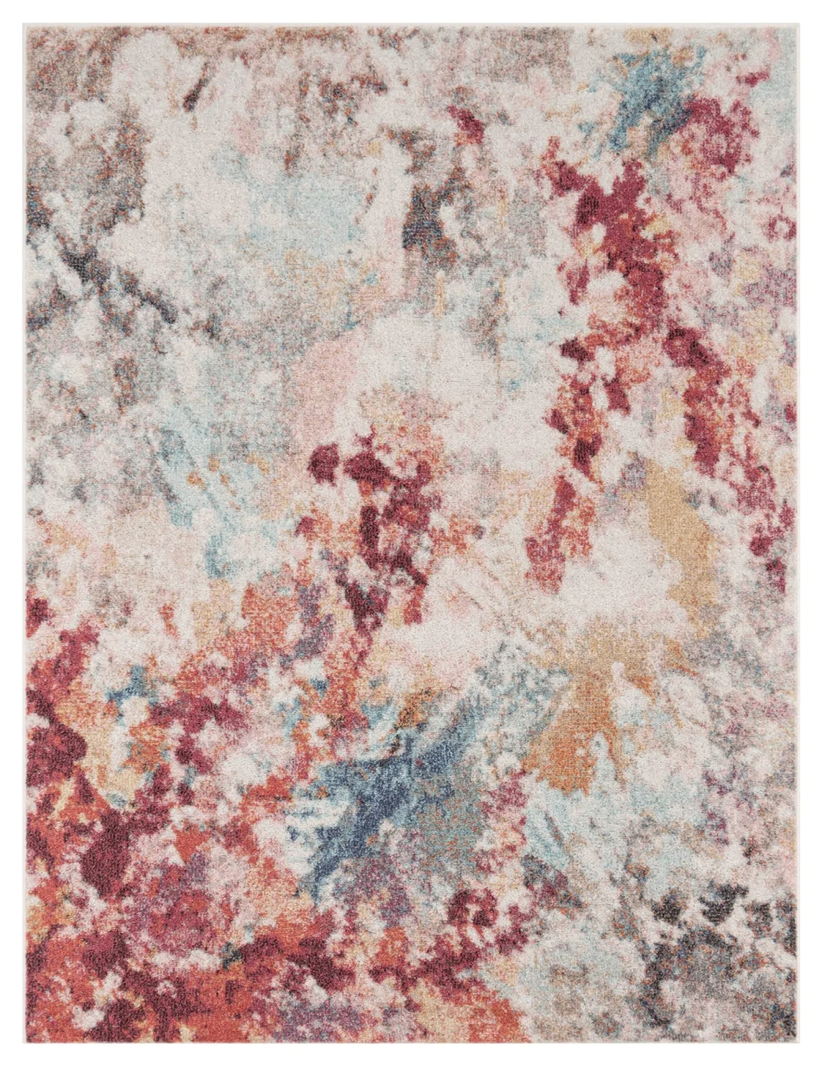 Mehrfarbiger Kurzflor-Teppich Bryan aus Polypropylen
