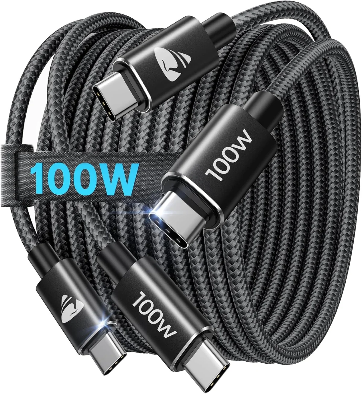 Aioneus USB C auf USB C Kabel [2Stück 1M+1M] 100W/5A (100W, 3 Farben)