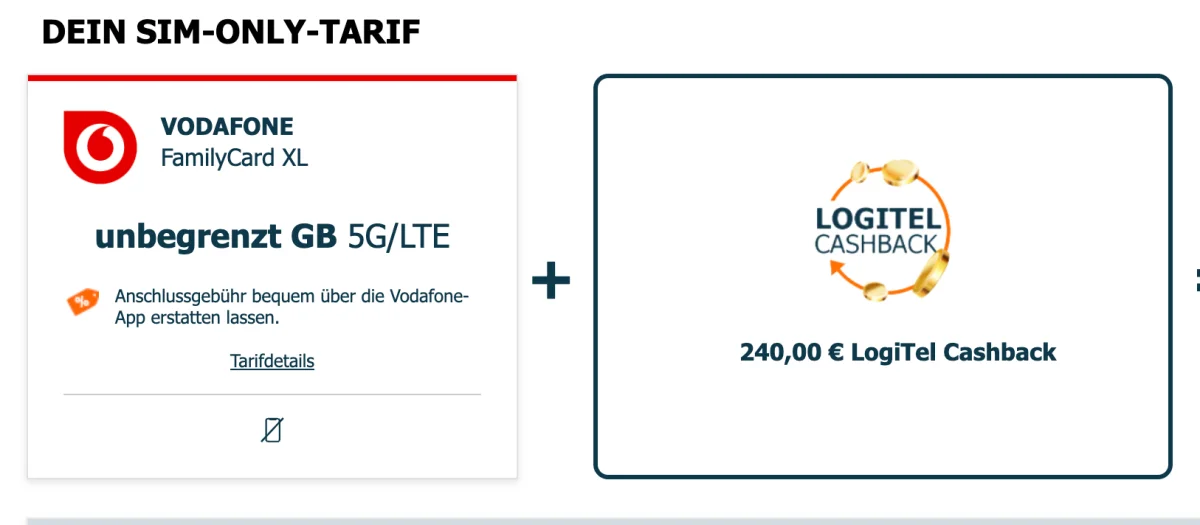 Tarifübersicht zur Vodafone FamilyCard XL mit Unlimited-Datenvolumen
