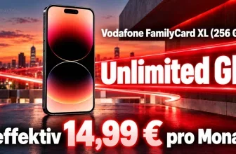 Vodafone FamilyCard XL mit unbegrenztem 5G/LTE-Datenvolumen als Zusatzkarte