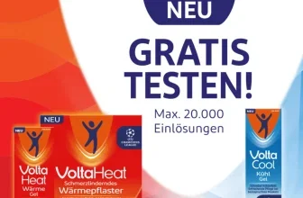 Anzeige für Gratis-Testaktion von VoltaHeat und VoltaCool mit Champions League Logo