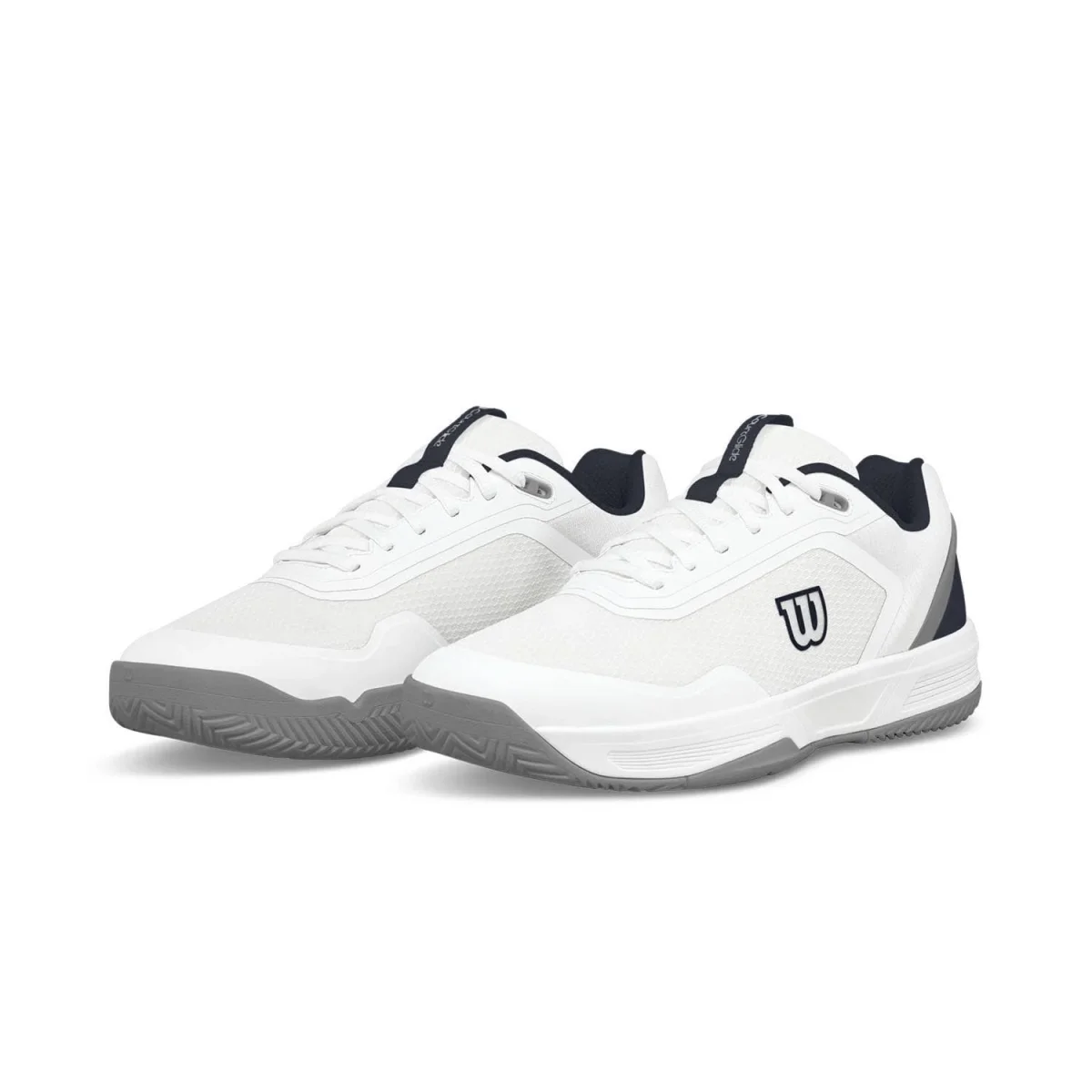 Weiß-blauer Wilson Courtglide Tennisschuh für Herren mit R-DST-Dämpfung