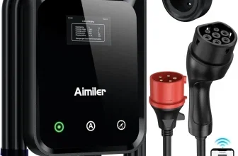 AIMILER 22kW Wallbox mit LCD, App-Steuerung und Typ-2-Ladekabel